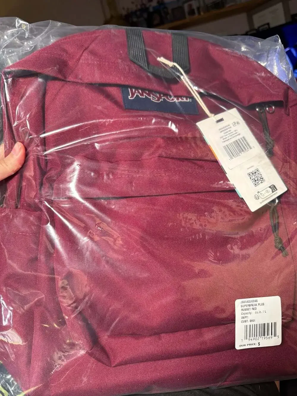 JanSport SuperBreak Plus Backpack in Russet Red